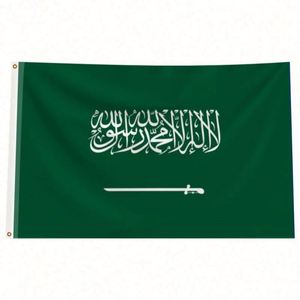 Drapeaux personnalisés en polyester 100D de qualité supérieure, drapeaux d'Arabie Saoudite, vente en gros d'usine pour usage intérieur et extérieur, excellent prix - Product Image 3