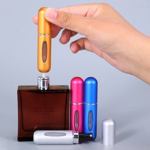 Portable 5ML Aluminum Perfume <strong>Atomizer</strong> Mini Travel Pocket Size Eco-Friendly Empty Bottle Screw Cap Bottom <strong>Refillable</strong> Feature - Product Image 2