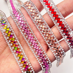 <span class=keywords><strong>SS6</strong></span> Motif DIY flatback tự dính kim cương Stickers Glass Rhinestone Dải keo-on kỹ thuật cho hàng may mặc Giày Rhinestone - Product Image 4