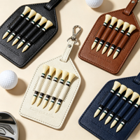 Porte-tee de golf portable en cuir PU à 5 emplacements, pochette de rangement pour tee de golf, accessoire organisateur de tee de golf pour sac de golf et sports de golf