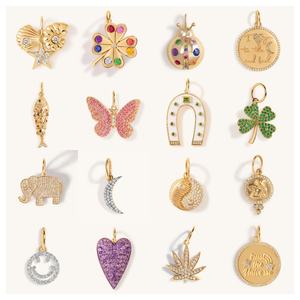 Nueva Tendencia de Moda Europea y Americana, Collar con Colgante de Trébol de Cuatro Hojas, Cadena Suelta Básica DIY, Chapado en Oro - Product Image 1