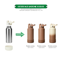 Bouteille d'eau isotherme avec revêtement en cuivre 1L, revêtement en caoutchouc, anti-fuite, double couvercle, maintien de la chaleur 24H pour les trajets quotidiens, sans BPA, logo personnalisé