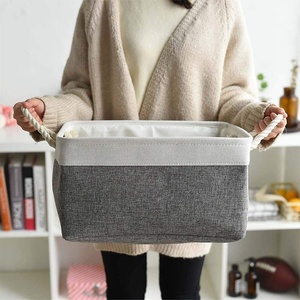 Grands paniers de <span class=keywords><strong>rangement</strong></span> en inox, paniers en tissu pour organisateur, bacs de <span class=keywords><strong>rangement</strong></span> pliables pour placard, pépinière, vêtements, jouets - Product Image 4