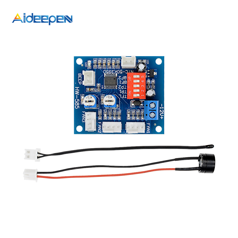 Модуль контроллера скорости вентилятора процессора ПК, 12 В, ШИМ, контроль температуры, сигнализация высокой температуры