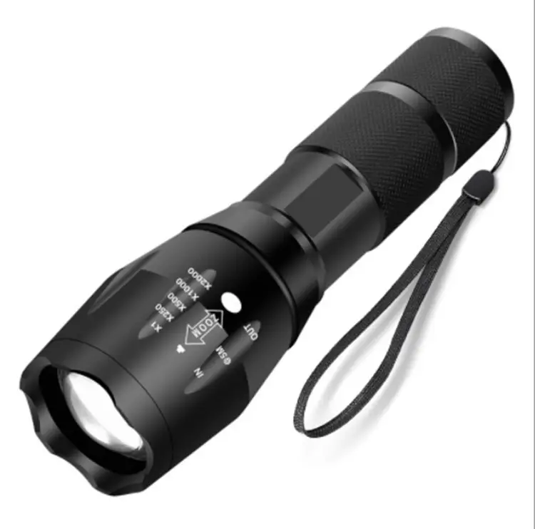 Outdoor portable Xml T6 waterproof long-distance lighting led zoom tactical flashlight