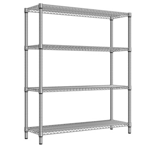 MZG NSF Chrome 4 Tier Wire <b>Shelving</b> <b>Unit</b> Heavy Duty Commercial <b>Storage</b> Rack Mobile Metal Supermarket Shelves - Product Image 2