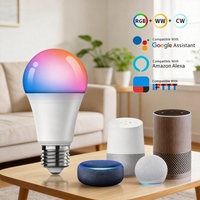 Bombillas LED Inteligentes para el Hogar, Regulables, RGBCW, 9W, PC E26/E27, con WIFI, Control por Voz con Alexa y Google Assistant, Blanco Cálido