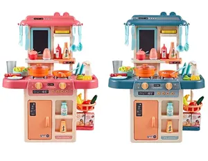 Электрические аксессуары с функцией воды, детский счастливый настоящий кухонный стол для распыления тумана, большая кухонная игрушка для детей, игрушка для ролевых игр