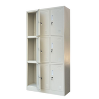 Armoire métallique à 9 portes en acier laminé à froid pour le rangement de vêtements, fabriquée en Chine, idéale pour les hôpitaux