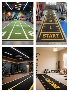 <span class=keywords><strong>Tappeto</strong></span> in Erba Sintetica Multifunzione Nero/Grigio/Rosa/Blu/<span class=keywords><strong>Giallo</strong></span> con Logo Stampato, Tappetino per Palestra - Product Image 6