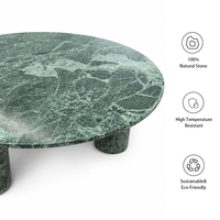Table basse ronde en marbre vert Alpi de luxe moderne OEM pour salon, meuble décoratif élégant en pierre naturelle pour la maison