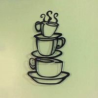 2022 Küche Esszimmer Geschäfte Restaurants Geschenke Schwarzer Kaffee Metall Islamische Wand kunst für die Inneneinrichtung