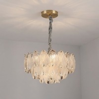 Lampu Gantung Kristal Daun Ginkgo LED untuk Rumah, Restoran, Ruang Makan, Ruang Tamu, Kamar Tidur