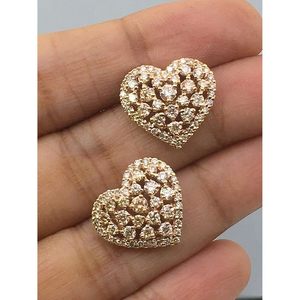 Pendientes de Diamantes en Forma de Corazón Jewelspaark, Oro Rosa de 14K, 1.83 Cttw, Corte Redondo, Color I-J, Claridad SI, Engaste de Garras, para Compromiso - Product Image 3