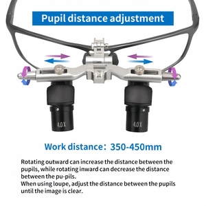 <strong>4X</strong> 5X 6X Professional Dental <strong>Surgical</strong> <strong>Loupes</strong> 48&deg; Ergo <strong>Loupes</strong> Optical Lens 350-420mm Working Distance with LED Light - Product Image 5