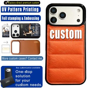 Custodia per telefono personalizzata in finta pelliccia di pony, antiurto e imbottita per iPhone 14 15 17 Pro Max - Product Image 1