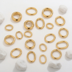 Twisted Textured Open Jump Rings | 18K PVD Gold Plated Stainless Steel Connector Links DIY Bracelet Necklace Jewelry Making - Product Image 3