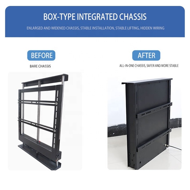 JGST Steel Mobile Hidden Cabinet Telescoping Motorized TV Lift with Height Adjustment Swivel 180 Degree 75 Inches