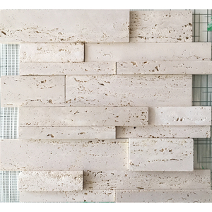 Mosaïque en travertin blanc, carreaux de sol classiques, longues bandes, pour balcon, salle de bain, cuisine, revêtement mural super blanc, travertin - Product Image 1