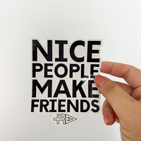 Maquette gratuite, impression résistante aux UV, vinyle PVC durable pour extérieur, étiquette adhésive imperméable, autocollant de logo découpé au laser, autocollants personnalisés