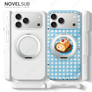 Coques de téléphone rigides en PC 3D DIY mates pour iPhone 18 Pro/18 Pro Max, avec support magnétique rotatif à 360° - Product Image 2