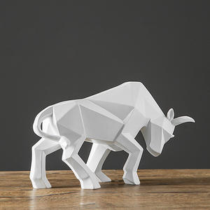 Escultura Decorativa de Resina Nórdica para Sala de Estar u Oficina, Figura de <span class=keywords><strong>Toro</strong></span> Geométrica - Product Image 4