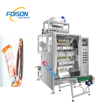 Máquina automática de envasado de sobres de chocolate líquido vffs, máquina de embalaje de varios carriles para chocolate cremoso