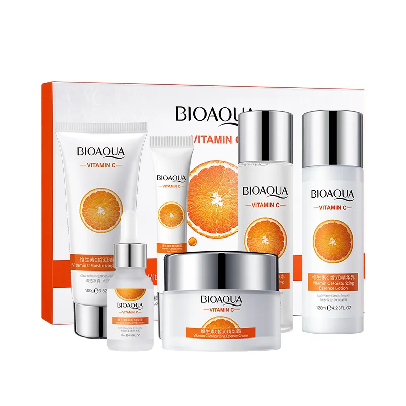 Wholesale Organic Skin Care Vitamin C Facial Treatment Rose and Tomato Hyaluronic Acid Moisturizing Skin Care Set