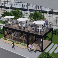 Bar à café mobile préfabriqué sur mesure, restaurants modulaires en conteneurs