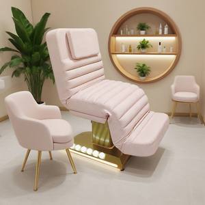 Tempat tidur terapi kosmetik malas elektrik Modern 3 motor furnitur Salon kecantikan Spa Meja Bar SPA wajah medis - Product Image 1