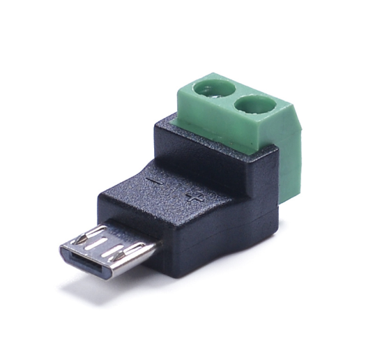 Solderless USB C / Micro USB to 2-Pin Screw Terminal Block Adapter, 3A High Current 5V Power Breakout Connector for DIY Projects