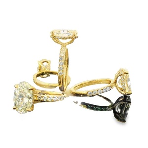 Bijoux Qinglong, prix d'usine bas, or pur 14 carats, diamant de laboratoire ovale 1 carat VVS, bijoux de luxe pour femmes - Product Image 5
