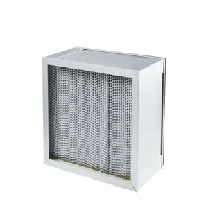 Size 484*484*220 Industrial Filtration Equipment Efficient Large Dust Capacity Low Resistance Air Filter With Clapboard