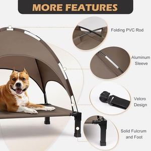 Cama Elevada para Perros, Refrescante, Lavable, Transpirable, de Tela Oxford, con Marco Metálico, Ecológica, para Uso en Exteriores, Camping, Carpas Familiares y Mascotas - Product Image 5