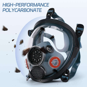 CE approved Full <b>Face</b> Adjustable Activated Carbon Filter Headband Full <b>Face</b> Respirator Mask Personal Protective Gas Filter - Product Image 4