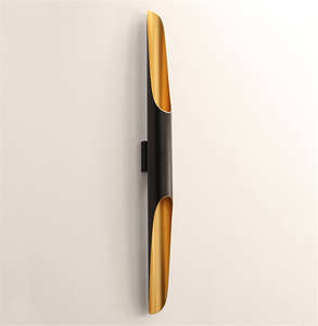 Aplique de pared dorado negro de nuevo estilo, pasillo interior, cabecera, dormitorio, tira larga de aluminio, lámpara de pared led - Product Image 2