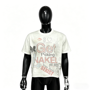 T-shirt unisexe à manches courtes en coton épais délavé, coupe classique, personnalisable avec logo imprimé - Product Image 2