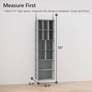 Organisateur de placard pliable multifonctionnel grande capacité, 12 compartiments, rangements suspendus pour literie, vêtements, chapeaux - Product Image 5