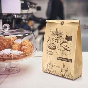 Sac en papier kraft à fond pointu sur mesure, taille moyenne, doublure cirée pliable pour poulet frit, résistant à la graisse - Product Image 2