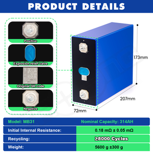 10000 chu kỳ mb31 314ah 330ah LPF tế bào pin <span class=keywords><strong>Lithium</strong></span> di động cho 48V 16S DIY LiFePO4 pin năng lượng mặt trời - Product Image 2