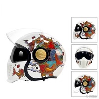 Nouveau rétro casque samouraï Combo casque moto dark vador Non-Scorpion quatre saisons moto rue voiture demi casque