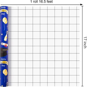 Graduation Wrapping <b>Paper</b> <b>Roll</b> <b>Blue</b> Gold 17 Inch X 16.5 Feet Single Side Gift Wrap For Graduation Occasion - Product Image 3