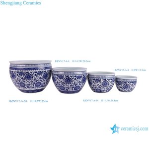 RZNV17-A <span class=keywords><strong>Pot</strong></span> <span class=keywords><strong>en</strong></span> céramique de Jingdezhen, bleu et blanc, motif de <span class=keywords><strong>lotus</strong></span> antique, <span class=keywords><strong>pot</strong></span> <span class=keywords><strong>en</strong></span> céramique - Product Image 6