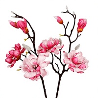 Realistische witte magnoliatak kunstbloem van PU zijde, handgemaakte bloemstuk voor thuis- en bruiloftdecoratie 11