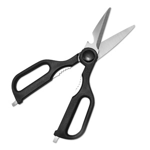 <b>Kitchen</b> <b>Scissors</b> Stainless Steel Black Straight Head Home Use Multi Purpose - Product Image 1