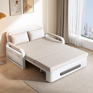 Factory Direct Sale Modern Multifunctional Dual-Use Retractable Folding Leather <strong>Sleeper</strong> Sofa Bed for Living Room - Product Image 5