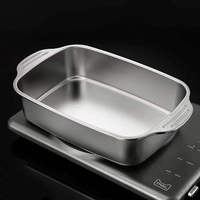 Plaque de cuisson rectangulaire en acier inoxydable pour poisson, épaissie et durable, idéale pour la cuisine, la pâtisserie, la maison, l'hôtel, le restaurant et le barbecue