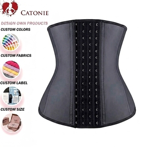 Ceinture <span class=keywords><strong>de</strong></span> maintien lombaire pour femme à 9 baleines en acier, lisse, avec 4 rangées <span class=keywords><strong>de</strong></span> crochets, pour le contrôle du ventre, gaine amincissante sportive - Product Image 1
