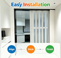 Porte pliante en verre acrylique PVC résistant aux chocs et imperméable de qualité supérieure avec rail en aluminium, cloison coulissante moderne pour économiser de l'espace
