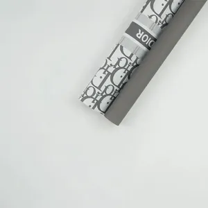 Papel de embrulho de flores de marca famosa de alta qualidade personalizado por atacado de papel de designer de luxo à prova d'água em oferta